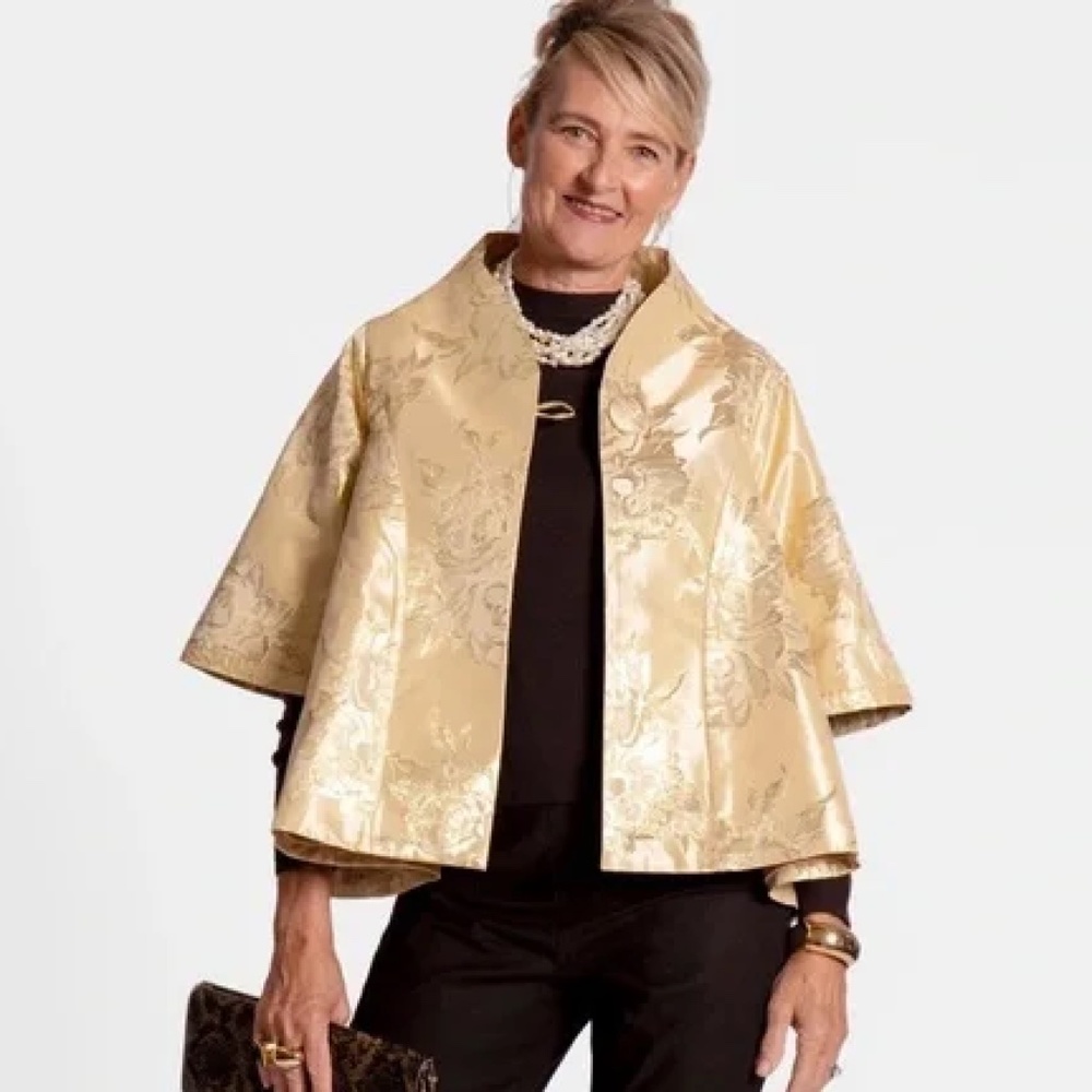NWT Gorgeous Francis Valentine Gold Swing Coat Size Small